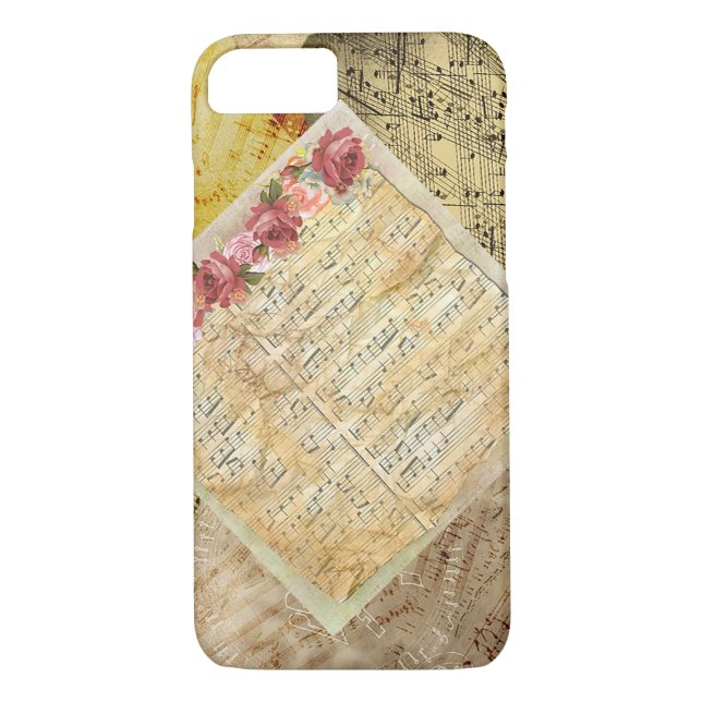 Vintage Sheet Music Musical Notes Phone Case (Back)