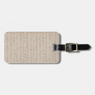 Vintage sheet music note musician musical  luggage tag
