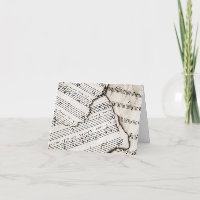 Vintage Sheet Music Notes Note Card (Front)