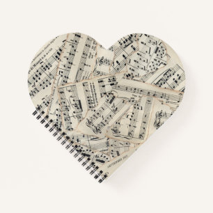 Vintage Sheet Music Paper Collage Notebook