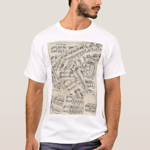 Vintage Sheet Music Paper Collage T-Shirt