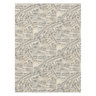Vintage Sheet Music Paper Collage Tablecloth