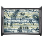 Vintage Sheet Music Pattern Serving Tray