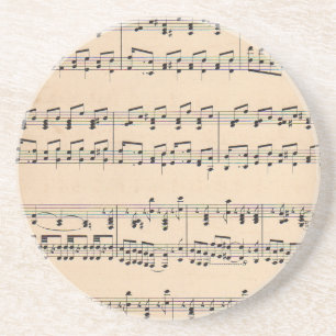 Vintage Sheet Music Score Black and White notes Coaster