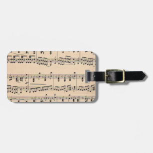 Vintage Sheet Music Score Notes Luggage Tag