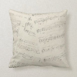 Vintage Sheet Music Throw Pillow