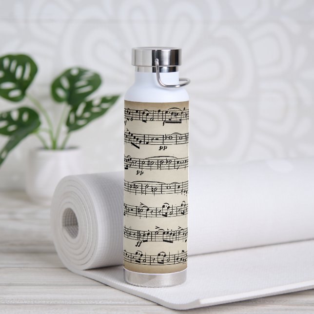 Vintage Sheet Music  Water Bottle (Yoga)