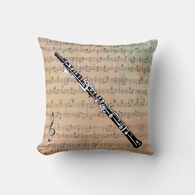 Vintage Sheet Music With A Oboe Cushion (Front)