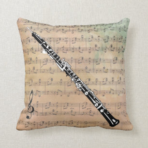 Vintage Sheet Music With A Oboe Cushion