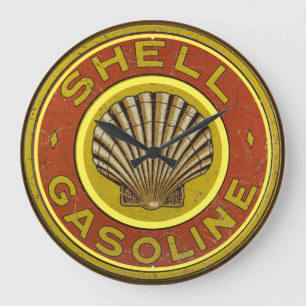 Vintage Shell Gasoline Sign on a Large Clock