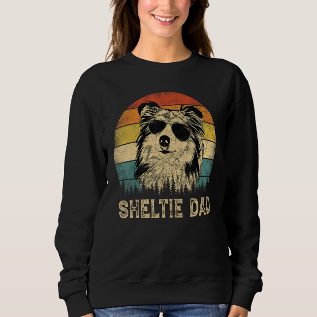 Vintage Sheltie Dad Dog  Father s Day Tee (Front)