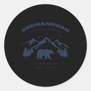 Vintage Shenandoah National Park For Kids Hiking C Classic Round Sticker