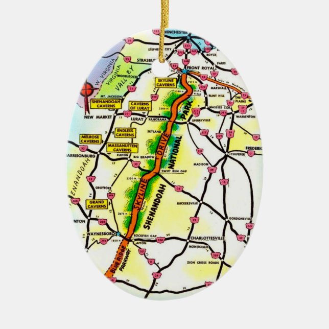 Vintage Shenandoah Park VA Postcard Ornament (Front)