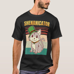Vintage Shenanigator Cat St Patricks Day Shenaniga T-Shirt