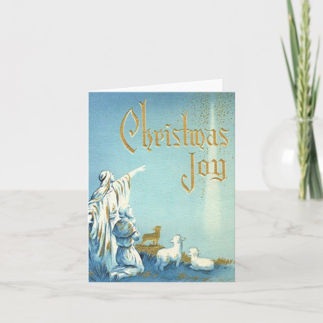 Vintage Shepherd Christmas Joy Card (Front)