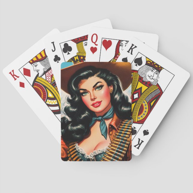 Vintage Sheriff Pin-up Playing Cards (Back)