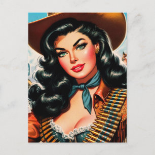 Vintage Sheriff Pin-up Postcard