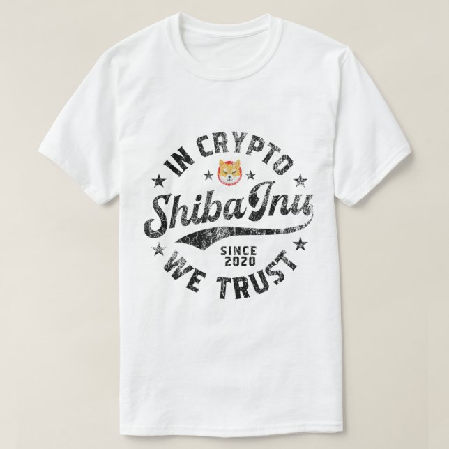 Vintage Shiba Inu Crypto Design T-Shirt (Design Front)