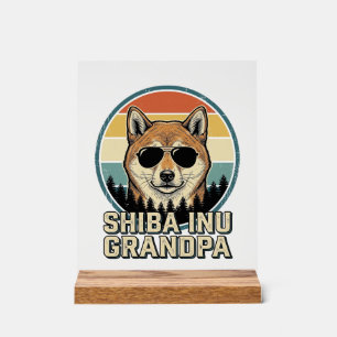 Vintage Shiba Inu Grandpa Dog Shirt Design_1 Acrylic Sign