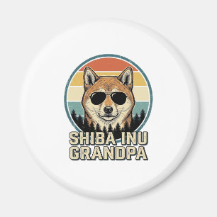 Vintage Shiba Inu Grandpa Dog Shirt Design_1 Magnet