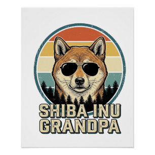 Vintage Shiba Inu Grandpa Dog Shirt Design_1 Poster