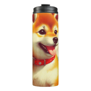 Vintage Shiba Inu Painting Thermal Tumbler