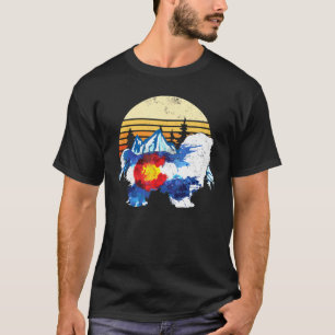 Vintage Shih Tzu Dog Colorado Flag Sunset Retro T-Shirt
