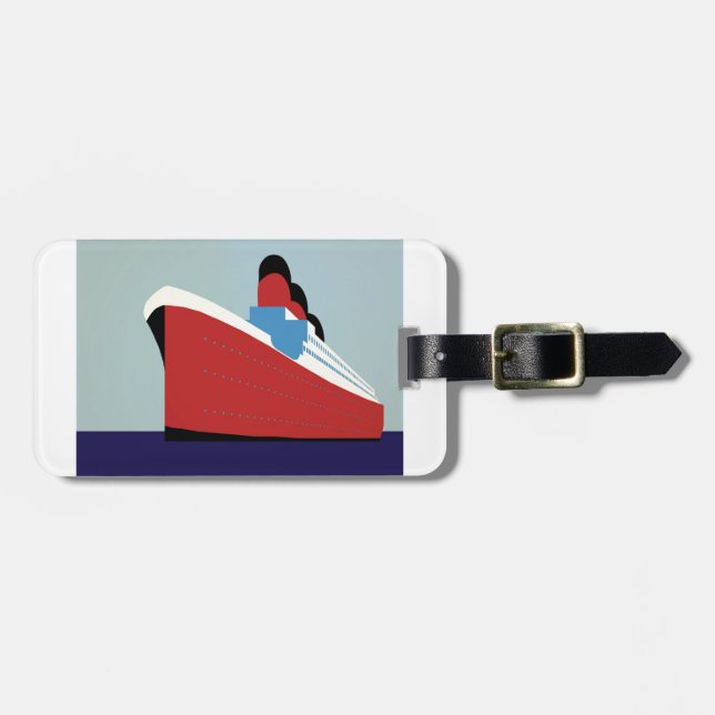 Vintage Ship Luggage Tag (Front Horizontal)