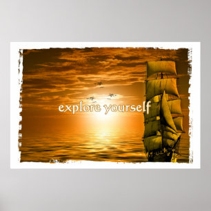 vintage ship motivational inspirational quote poster