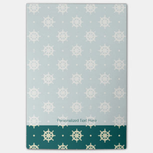 Vintage Ship Wheel Pattern Post-it Notes