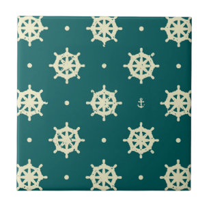 Vintage Ship Wheel Pattern Tile