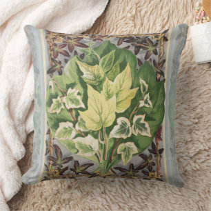 Vintage Shirley Hibberd Ivy Leaves Botanical Art Cushion