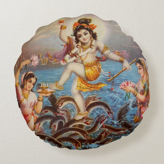 Vintage shiva India pillow (Back)
