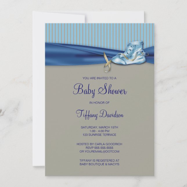 Vintage Shoe Baby Boy Shower Invitation (Front)