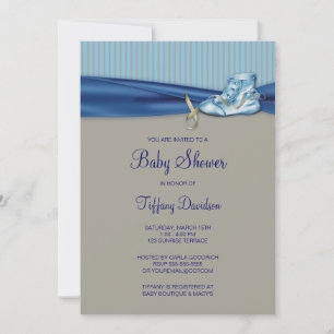 Vintage Shoe Baby Boy Shower Invitation