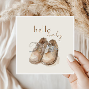 Vintage Shoes Boho Minimalist Boy Baby Shower  Napkin