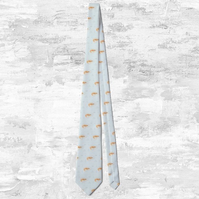 Vintage Shrimp Anatomy, Marine Life Ocean Animals Tie (Creator Uploaded)