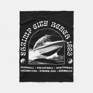 Vintage Shrimp City Beach 1993 Music Rock Shrimp S Fleece Blanket