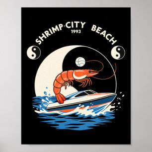 Vintage Shrimp City Beach 1993 Music Rock Shrimp S Poster
