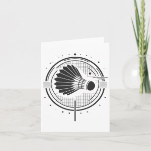 Vintage Shuttle Design Minimalist Badminton Player Card