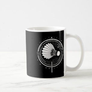 Vintage Shuttle Design Minimalist Badminton Player Coffee Mug