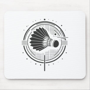 Vintage Shuttle Design Minimalist Badminton Player Mouse Pad