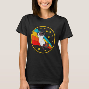 Vintage Siamese Cat Bicolor Space Cat T-Shirt