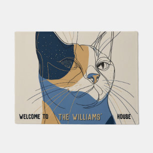 Vintage Siamese Cat Mum Dad Floormat Doormat