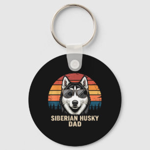 Vintage Siberian Husky Dad Dog Lovers Men Women Key Ring