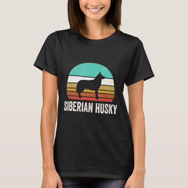 Vintage Siberian Husky Shirt Dog Sunset (Front)