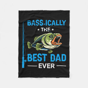 Vintage Sically Best Dad Ever Fisherman Father's D Fleece Blanket