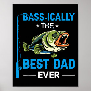 Vintage Sically Best Dad Ever Fisherman Father's D Poster