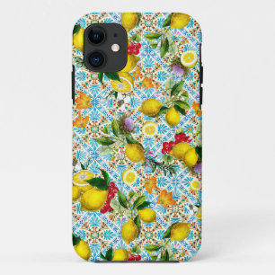 Vintage Sicilian lemon garden pattern iPhone 11 Case