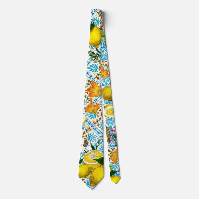 Vintage Sicilian lemon garden Tie (Front)